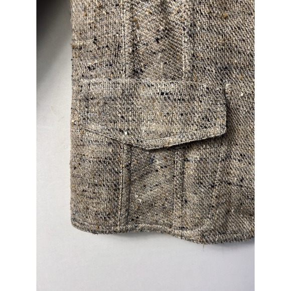 Akris Blazer Fitted Hemp Silk Wool Blend Tweed Blazer Oatmeal M/L Workwear - Picture 5 of 13